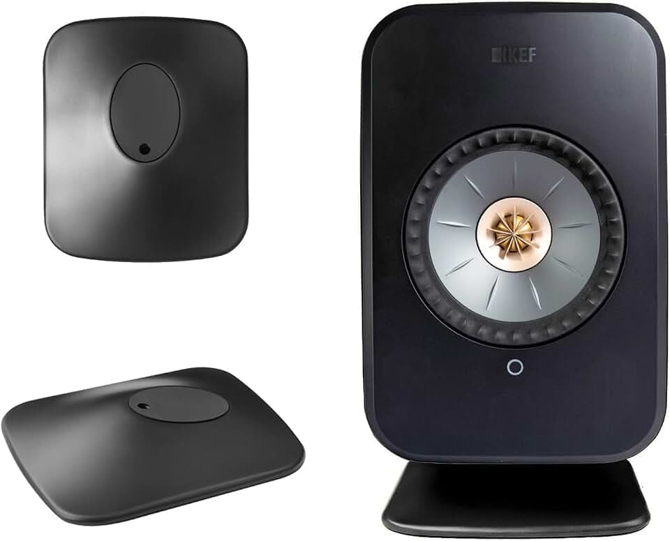 2 Stück Desktop Halterung für KEF LSX II/LSX II LT kabellose Bücherregal-Lautsprecher Ständer Surround Sound Audio Lautsprecher Halter, TV und Heimkinozubehör (Schwarz)