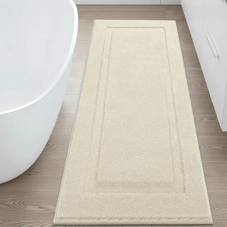 SHACOS Extra Soft Large Long Bathroom Runner Rug 60x24, Light Beige