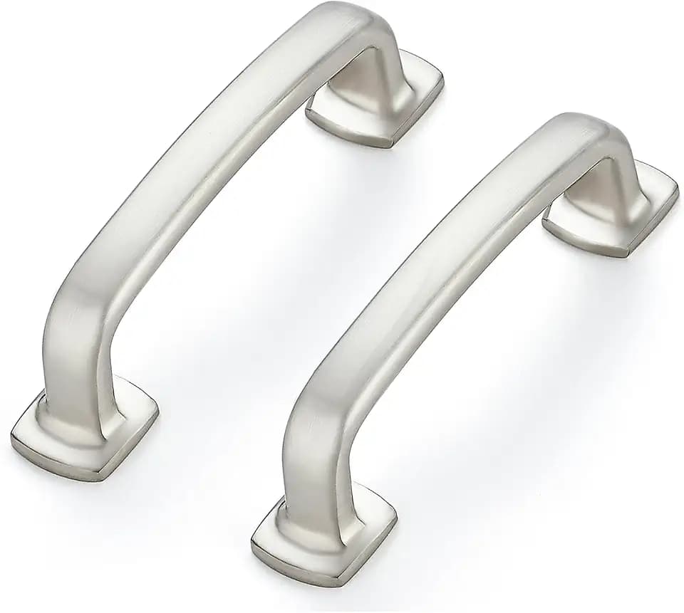 20 Pack Brushed Nickel Cabinet Handles, 3" Hole Center Arch Drawer Pulls