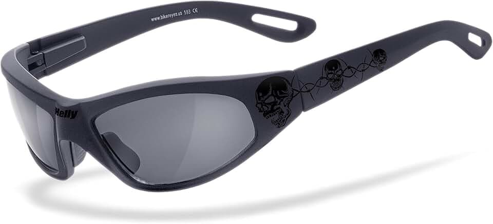 HELLY - No.1 Bikereyes® | Bikerbrille, Motorrad-Sonnenbrille, Motorradbrille | beschlagfrei, winddicht | HLT® Sicherheitsglas | TOP Tragegefühl