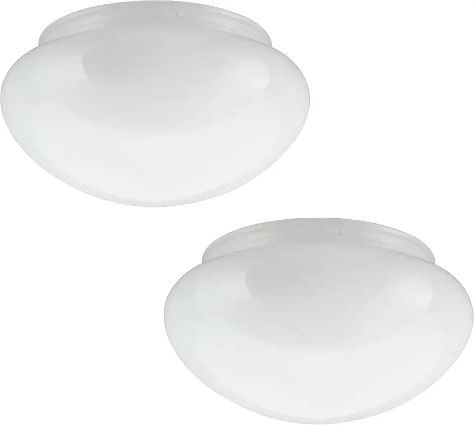 Aspen Creative 23606-02, 6" White Opal Mushroom Glass Shade For Ceiling Fixture, 6" Dia x 4" H/Fitter 5-1/2", 2 Pack