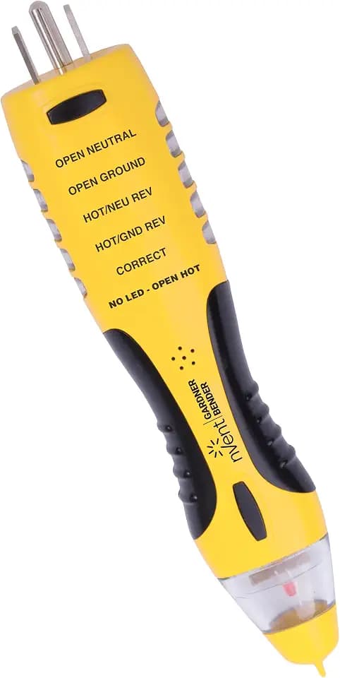 Sperry Instruments VD7504GFI DualCheck 2-in-1 Non-Contact Voltage Detector + GFCI Outlet Circuit Analyzer, 360° Visual & Audible Indicators, 50-1000V AC, 250 lb. Crush Rating