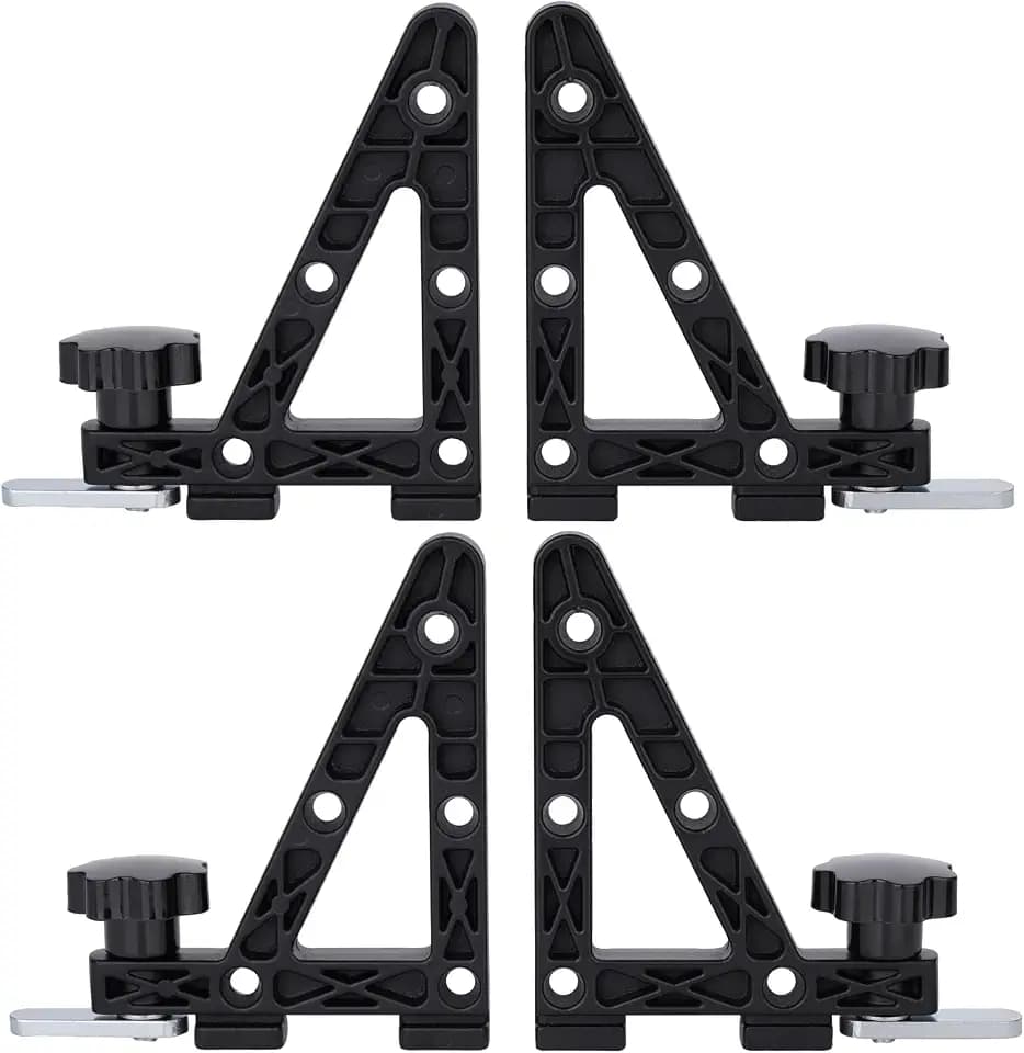 Aero Load Stops T-Slot Load Stops - 4 Pack - Die Casting Aluminum Anti-Slip Crossbar Clamps for Ladder, Kayak, Firewood, Skis - Tool-Free Installation for Truck Bed Bars