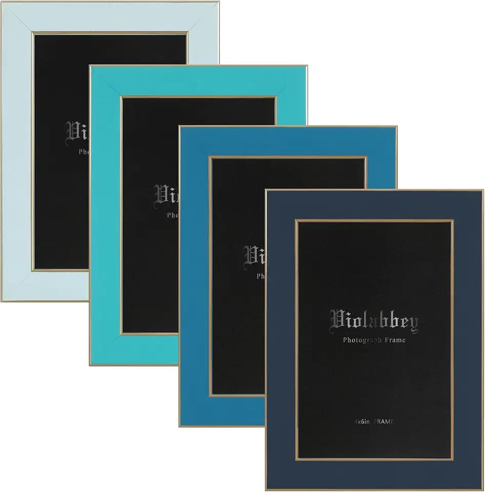 VIOLABBEY 4x6 Picture Frames Set of 4, Colorful Photo Frame of Modern Style