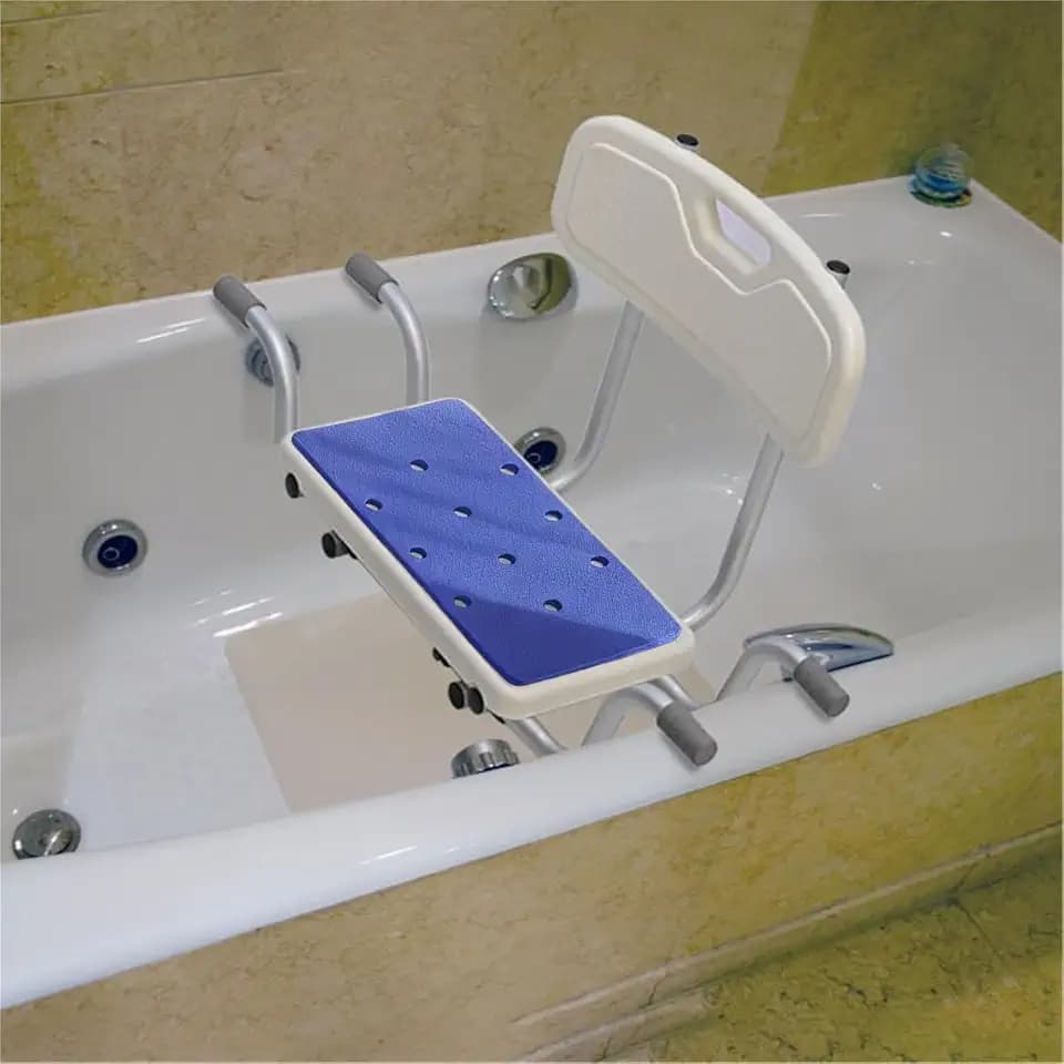 NEWFUN Badewannensitz Senioren,Badewannensitz Erwachsene,Belastbar bis 136 kg,Aluminium,Ausziehbar,Breite von 76 bis 86 cm Variierbar,Anti-RutschModerne Badezimmerhilfe für Senioren