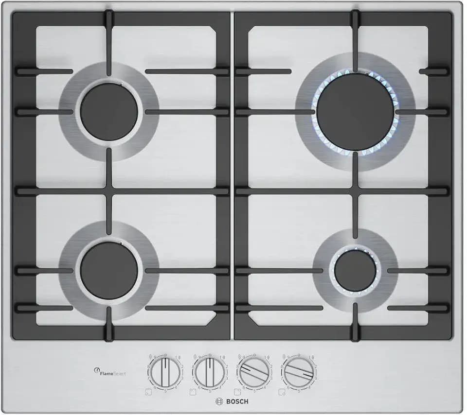 Piano Cottura A Gas - Bosch Serie 6 - 4 Fuochi - 52 X 58,2 X 4,5 Cm - Pcp6a5i90 - Acciaio Inox