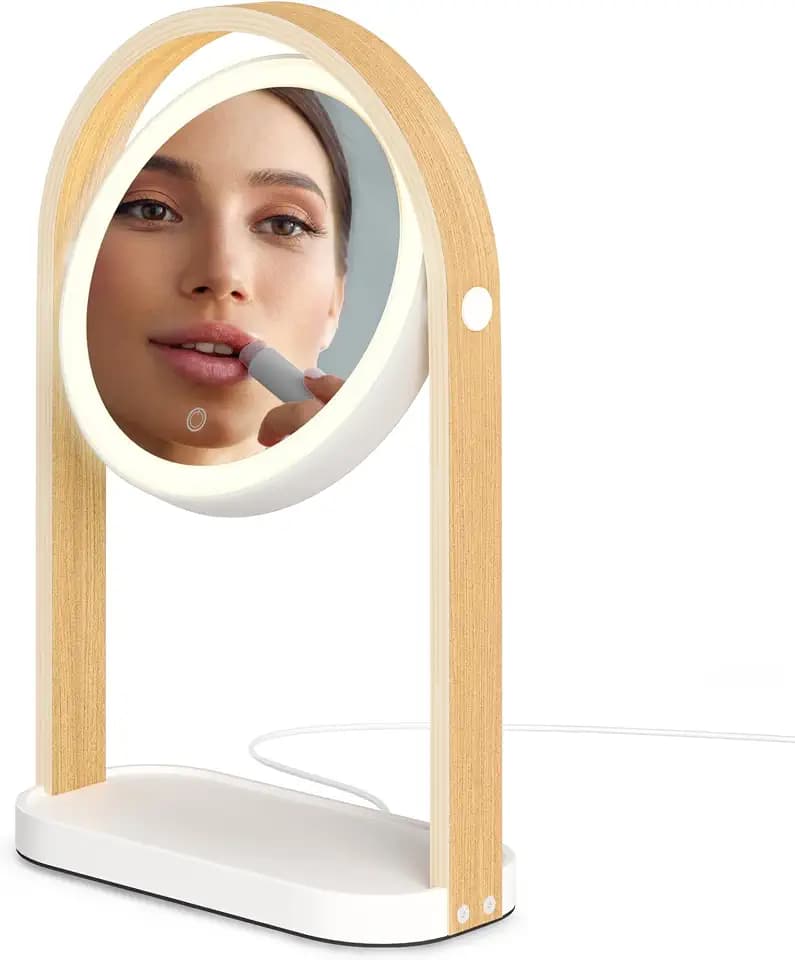 Umbra Bellwood Vanity Mirror, LED Double-Sided Magnifying, White/Natural