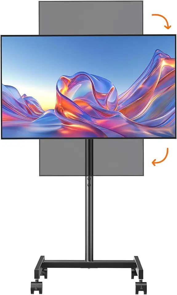 Afaloona Rolling TV Stand for 13-55" TVs, Portrait and Landscape Rotation