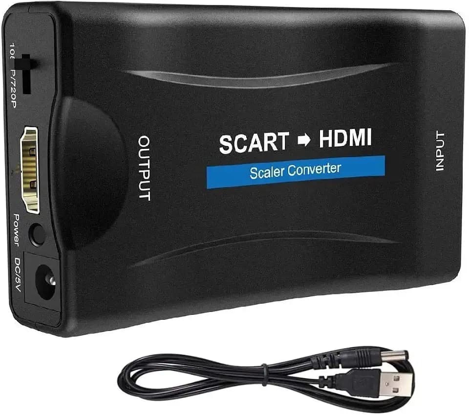 Scart Auf Hdmi Adapter scart Konverter Sie Den Analogen Eingang in Einen 720p/1080p Video Audio Adapter Für HDTV Stb VHS Xbox Ps3 Sky DVD Crt Blu-ray…