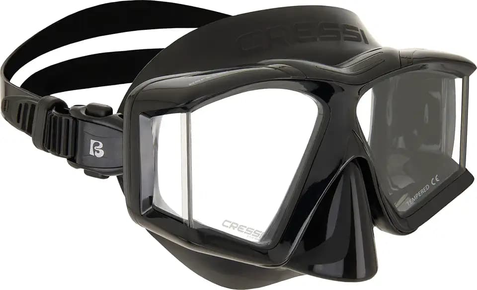 Cressi 4-Lens Panoramic Mask for Scuba Diving and Snorkeling - Comfortable and Wide-View - Horizon - Designed in Italy by Cressi
