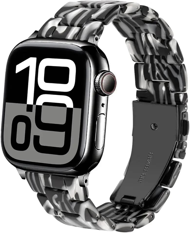 DEALELE Kompatibel mit Apple Watch 49mm 46mm 42mm 45mm 41mm 44mm 40mm 38mm, Buntes Resin Harz Armband Ersatz für iWatch Series 10/9 / 8/7 / 6/5 / 4/3 / SE/Ultra Damen Herren
