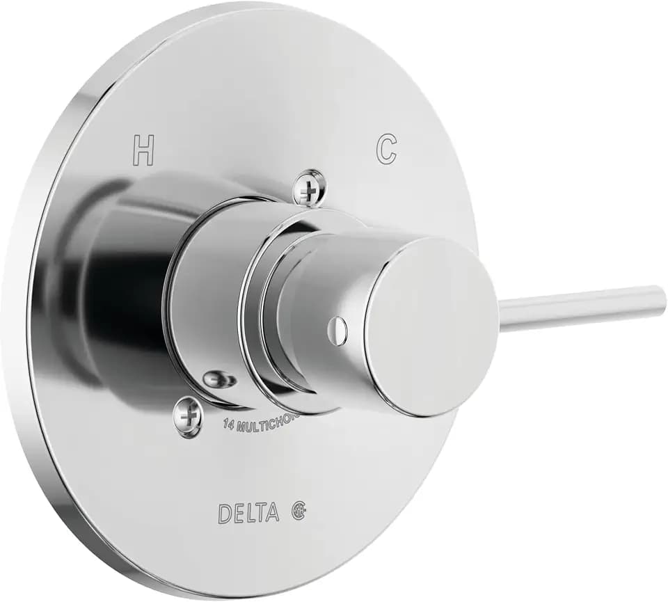Delta T14059-PP Modern Pressure Balanced Valve Trim Only with Single Lever Handle - Less Rough In