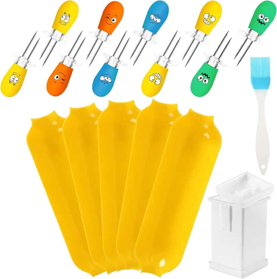 AUGSUN 17Pcs Corn on The Cob Holders Kit, Corn Dishes and Corn Holders Set