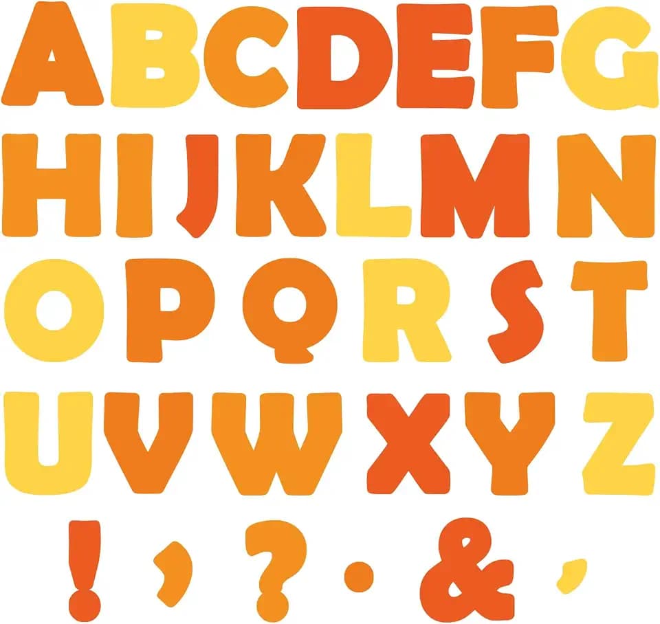 150PCS 6 Inch Orange Bulletin Board Letters Fall Letters for Bulletin Board