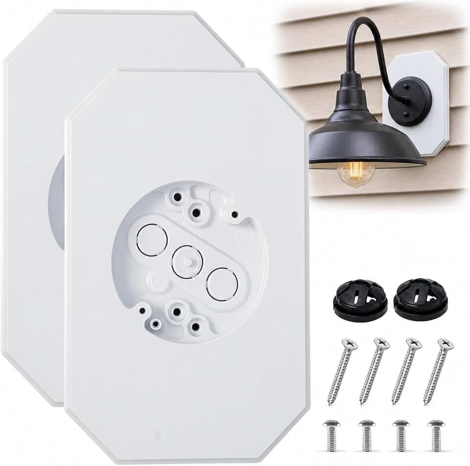Podoy Vinyl Siding Mounting Block with Built-in Electrical Box (2Pcs White)