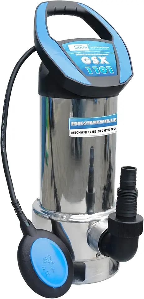 Güde 94604 Schmutzwassertauchpumpe GSX 1101 (mit variabel einstellbarem Schwimmerschalter, Edelstahlmantel, Fördervolumen 19000 l/h)