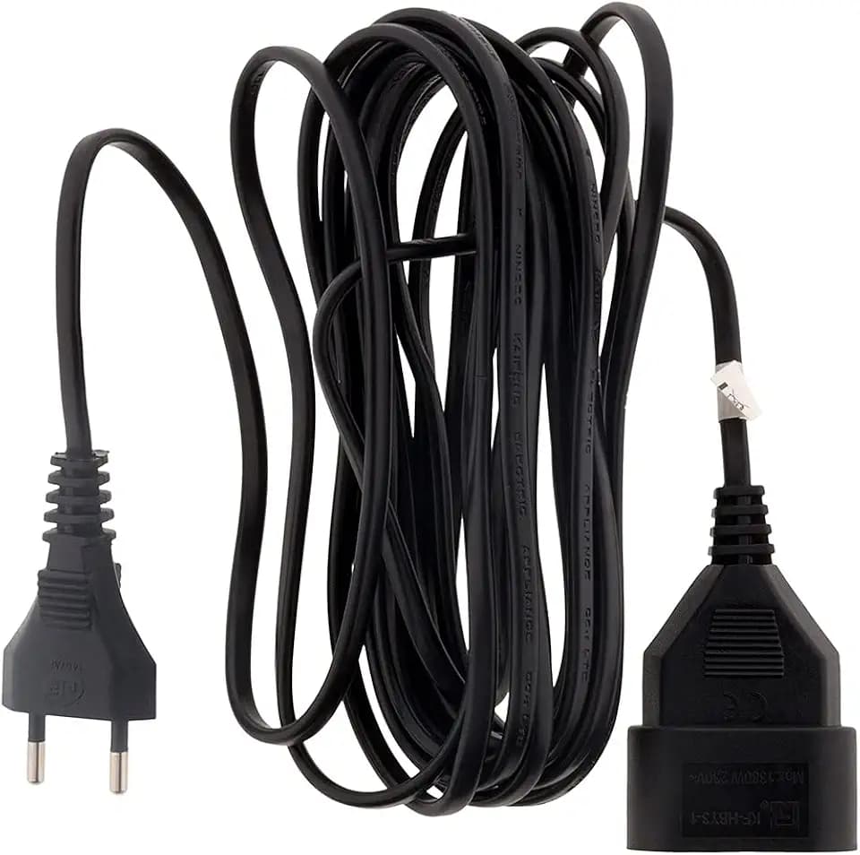 Zenitech - Elektrische Verlängerungskabel HO3VVH2F 2x 0.75 mm² - 6A Verlängerung Ohne Erdung Mit Kindersicherung - Schwarz - 10m