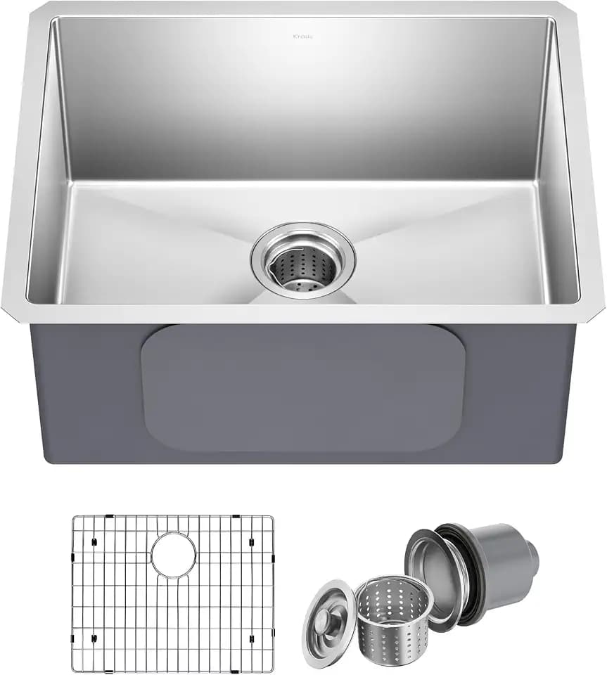 KRAUS Stainless Steel 23 in 16 Gauge Undermount Kitchen Sink KHU101-23