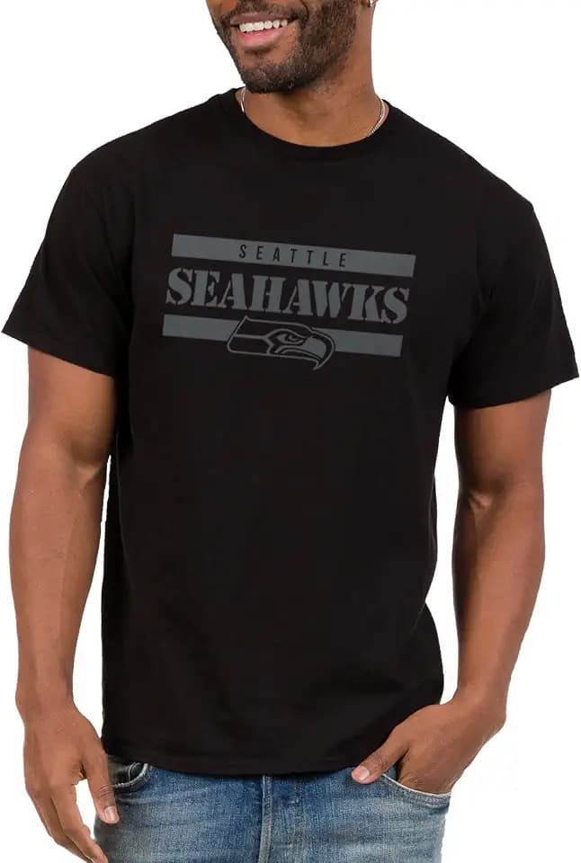 Junk Food NFL Mens X NFL - Team Stencil Block - Officially Licensed Adult Short Sleeve Fan T-Shirt for Men & Women