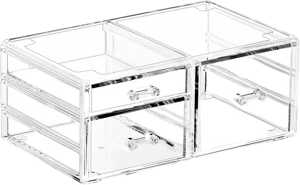 Cq acrylic Stackable Make Up Organizing With 3 Drawers,Clear Drawer Organizer for Vanity Counter, Plastic Makeup Storage Organizer for Bathroom,Medicine,Craft,Accessory,Beauty Supplies,Pack of 1