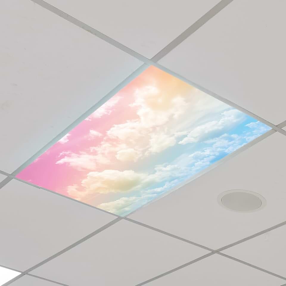 Outus 4 Pcs Fluorescent Light Cover Classroom Lighting Cover, 2 x 4 ft