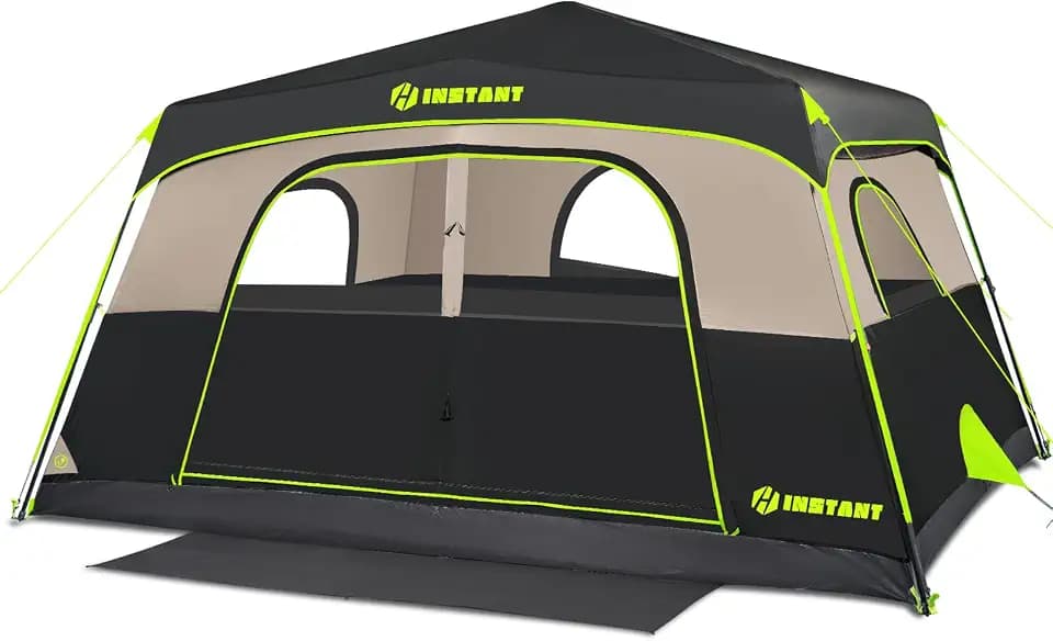 Instant Tent, 6 Person Blackout Tents for Camping with Top Rainfly