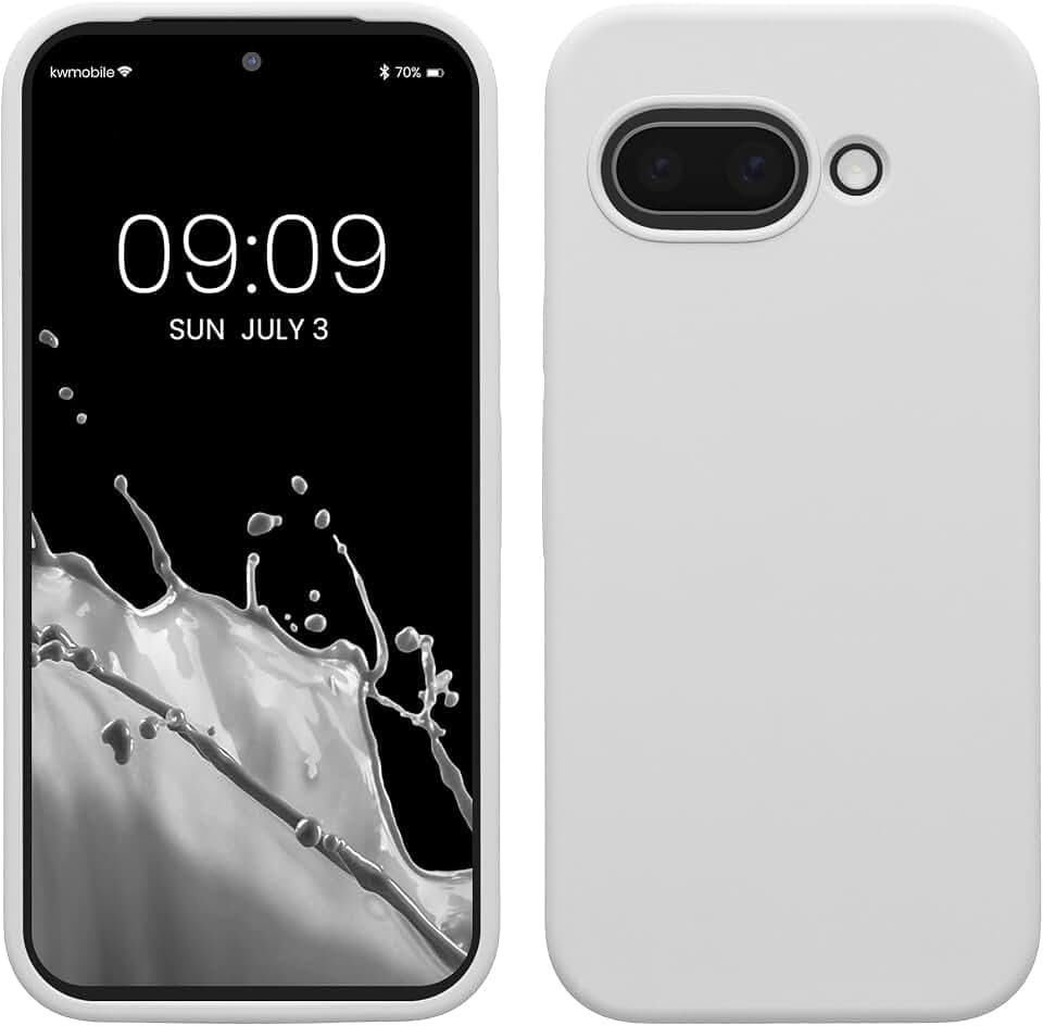 kwmobile Handyhülle für Google Pixel 9a Hülle, für Pixel 9a Case - Hülle Silikon - kabelloses Laden - Weiß matt