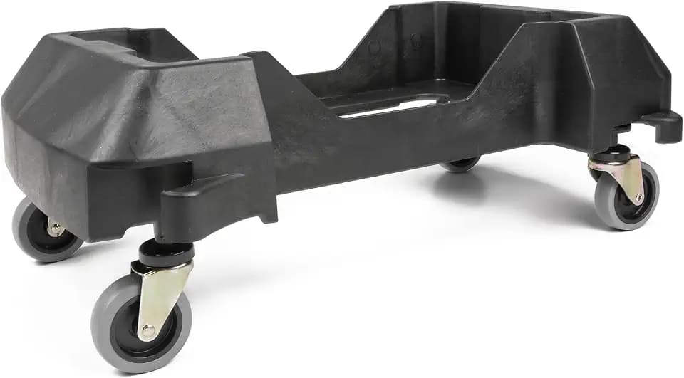MaxWorks Heavy-Duty Trash Can Dolly - Expandable Rolling Cart for 16-23 Gallon Bins - 200 lb Capacity, 24.4 x 15.7 x 8.3 in, 3 in Casters, Black (51159)