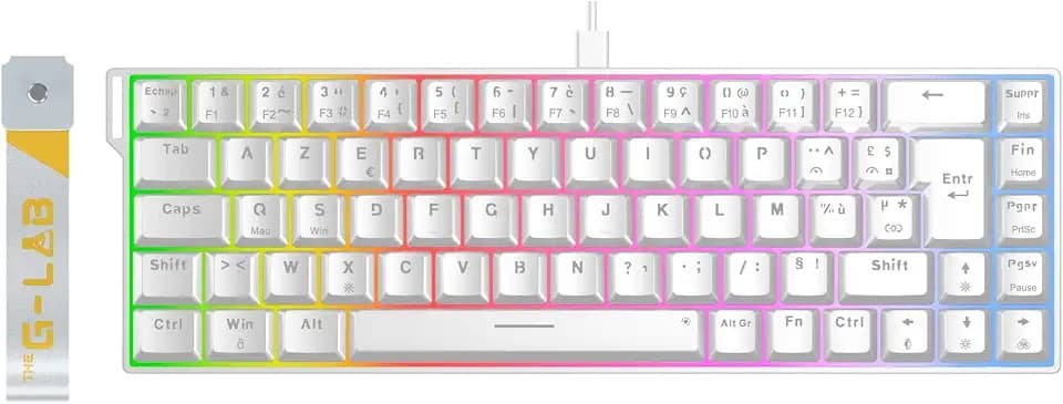 The G-Lab Keyz Titanium HE White – Gaming-Tastatur 65% magnetischer Hot-Swap
