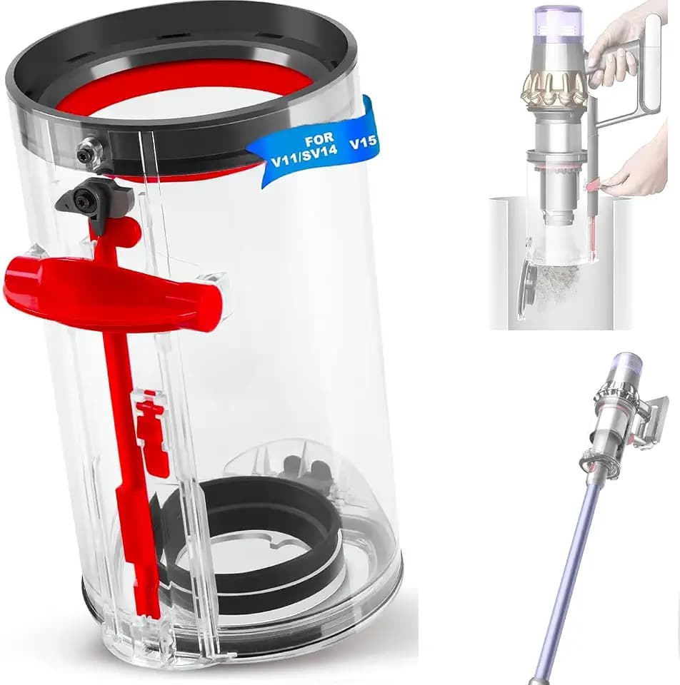 Dust Bin Replacement Parts,For V11 V15 SV14 SV15 SV22 Detect Slim, Vacuum Cleaner Canister Bin Accessories Part,Clear Bin Attachments Can Hold Animal Pet Hair