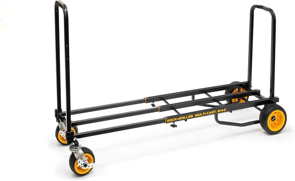 Rock-N-Roller R14G (Mega Ground Glider) 8-in-1 Folding Multi-Cart/Hand Truck/Dolly/Platform Cart/42" to 60" Telescoping Frame/700 lbs. Load Capacity, Black