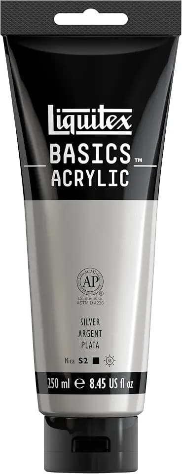 Liquitex BASICS Acrylic Paint, 8.5-oz Tube, Silver