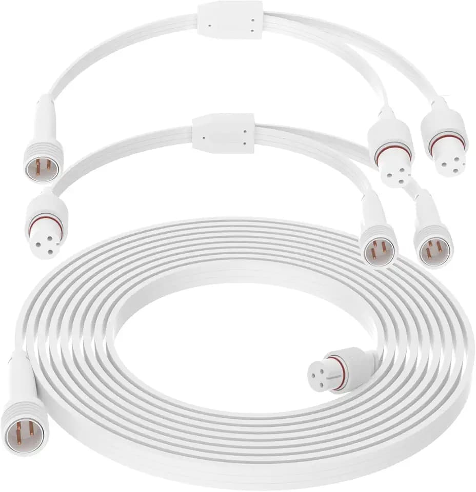 32FT Extension Cable Kit for Govee Permanent Outdoor Lighting,Compatible with Govee H705A H705B H705C H706A H706B H706C, 3 Pin Power Cord for Dots String Lights IP68 Waterproof Rating