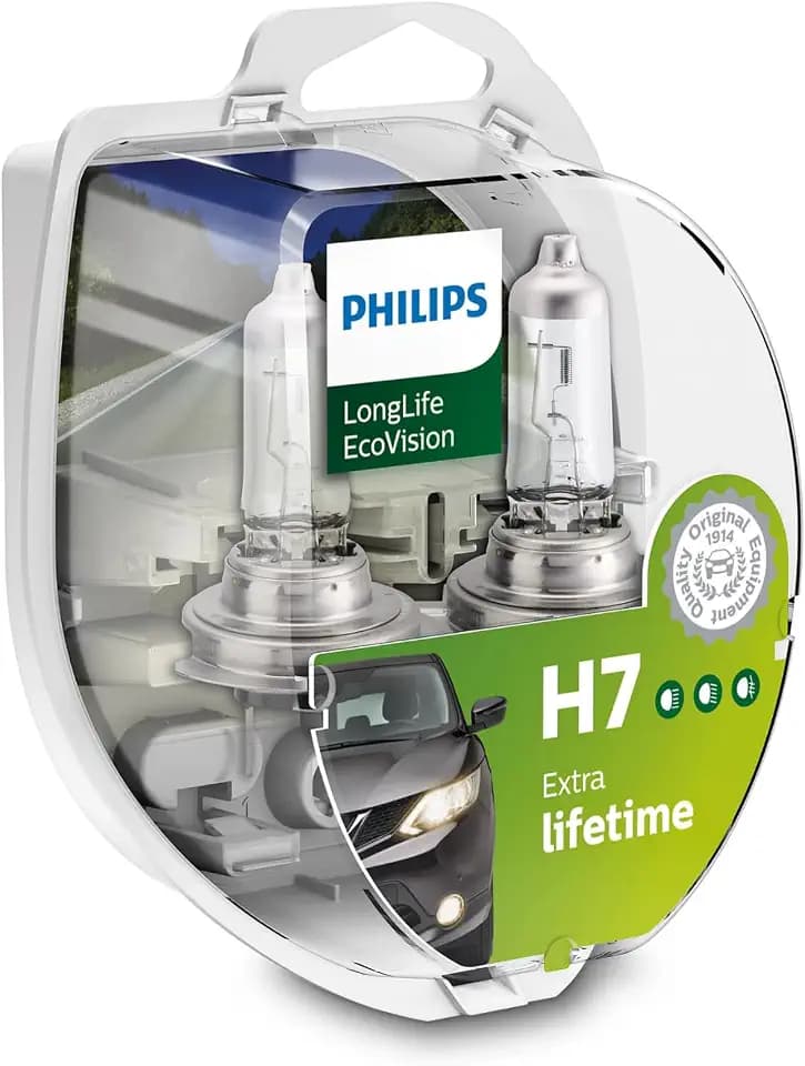Philips 12972LLECOS2 LongLife EcoVision H7 Scheinwerferlampe, 2-er Kit Twin box
