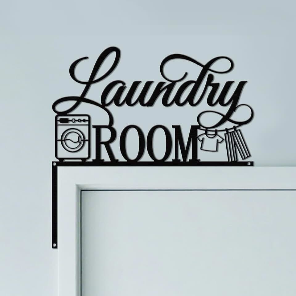 CUTHOLLOW Laundry Room Door Topper Sign Metal Wall Art Decor