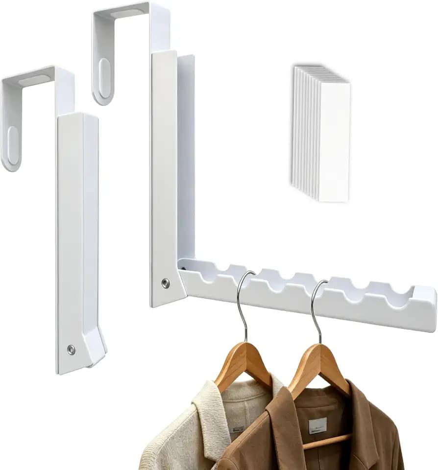 Over The Door Clothes Drying Rack, 2-Pack, White