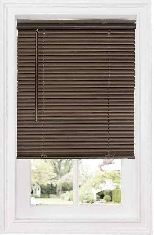 Cordless Room Darkening Mini Blind, 36 x 64 in, Mahogany