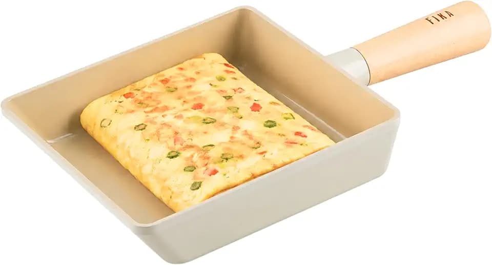 Neoflam FIKA 6-Inch Nonstick Tamagoyaki Egg Pan, Wood Handle, Induction