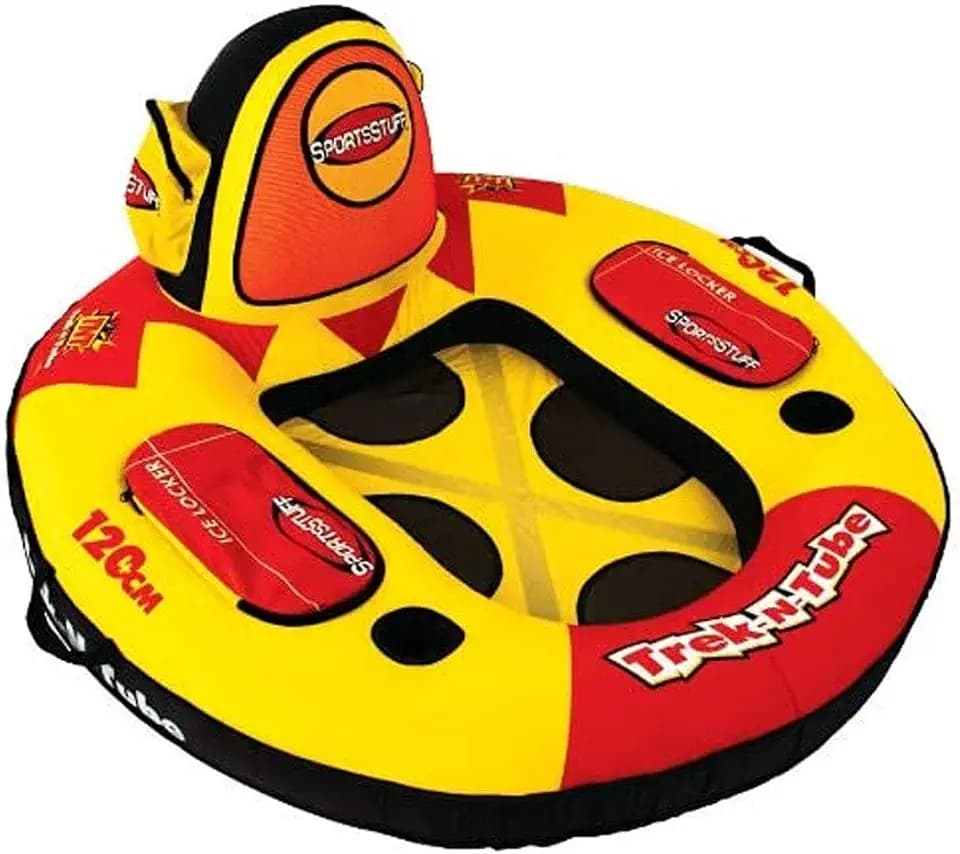 SPORTSSTUFF TREK N TUBE, 1 person, 50 in. (deflated) 48 in. (inflated), Yellow, Red, Black
