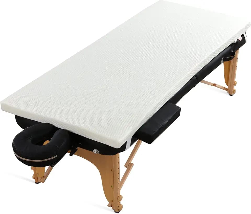 HOMBYS Memory Foam Bed Mattress Topper with Removable Cover, Massage Table Mattress Topper with Elastic Bands, Non-Slip Lash Bed Cushion Only, 73"x24"x2"