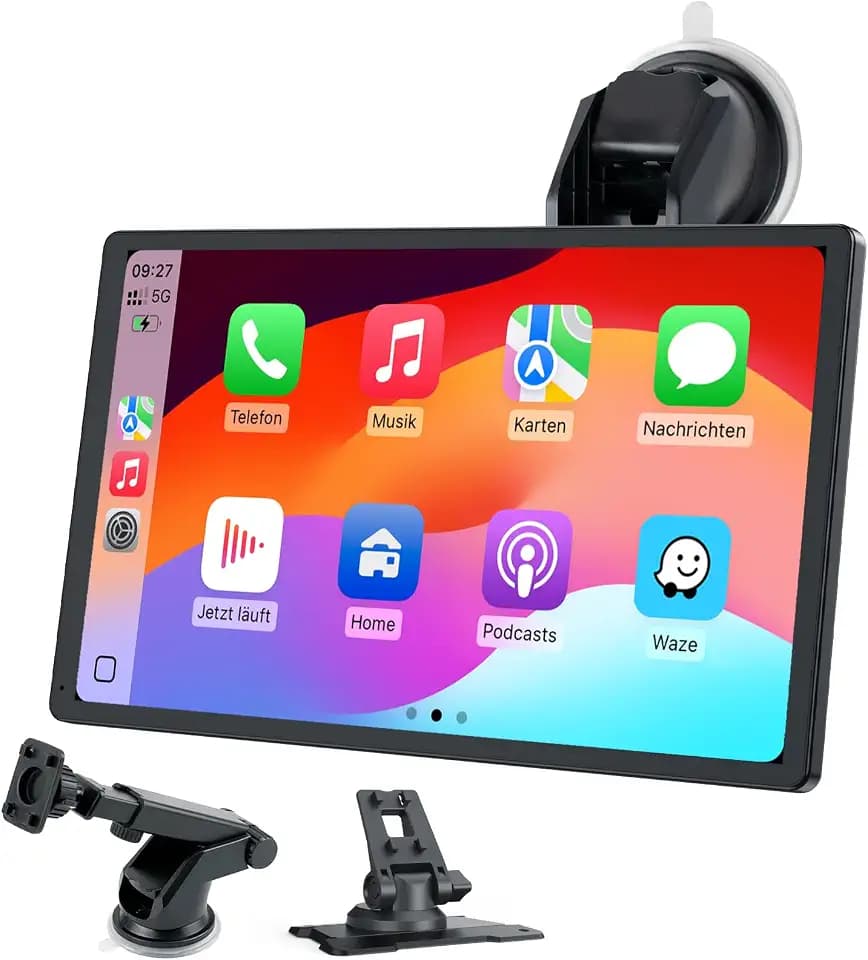 Foxpark 9.26 Zoll CarPlay Display mit IPS Touchscreen, kabellosem Apple CarPlay und Android Auto, Bluetooth 5.0, Mirror Link, FM und AUX, schnelle Plug and Play Installation für ältere Fahrzeuge