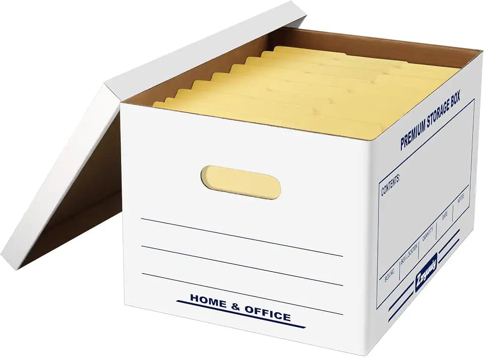 Zzrywuty 5 Pack File Storage Boxes with Lift-Off Lid,16x12x10 Inches