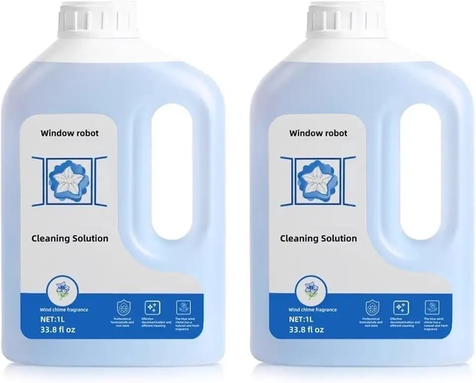 1L Window Cleaner, Cleaning Solution Compatible with ECOVACS Winbot W2 PRO Omni/W2 Omni/W2 PRO/W1 PRO/WINBOT MINI,Glass Cleaner Liquid,Window Cleaning Robot.(2 Bottles)
