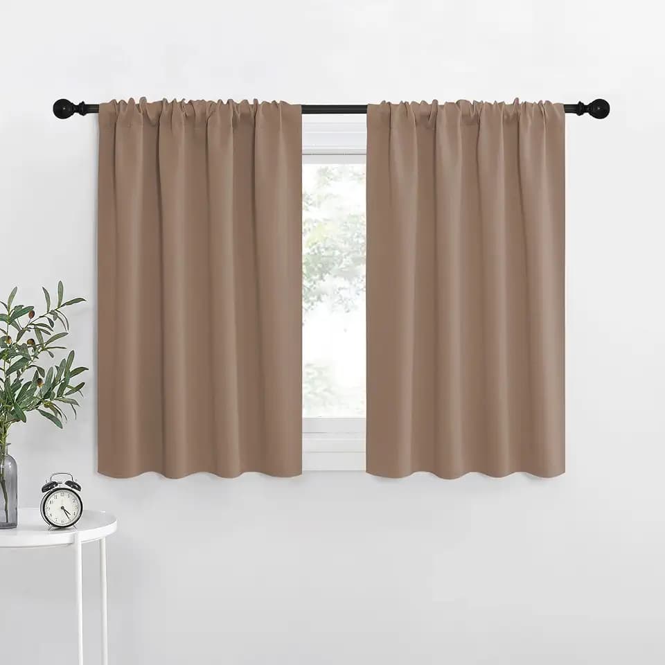 NICETOWN Cappuccino Blackout Curtains for Camper 42" w x 36" L 2 Panels