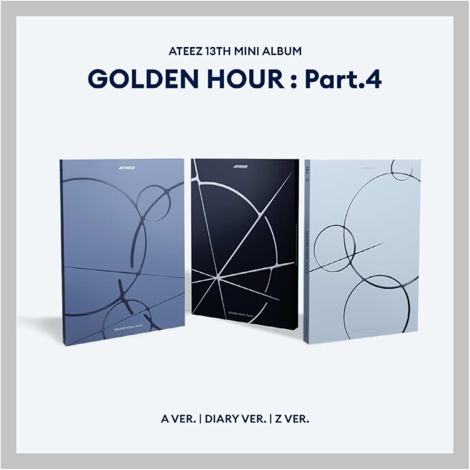 ATEEZ GOLDEN HOUR : Part.4 13th Mini Album with Tracking Sealed ATZ (Standard Set : A+DIARY+Z)