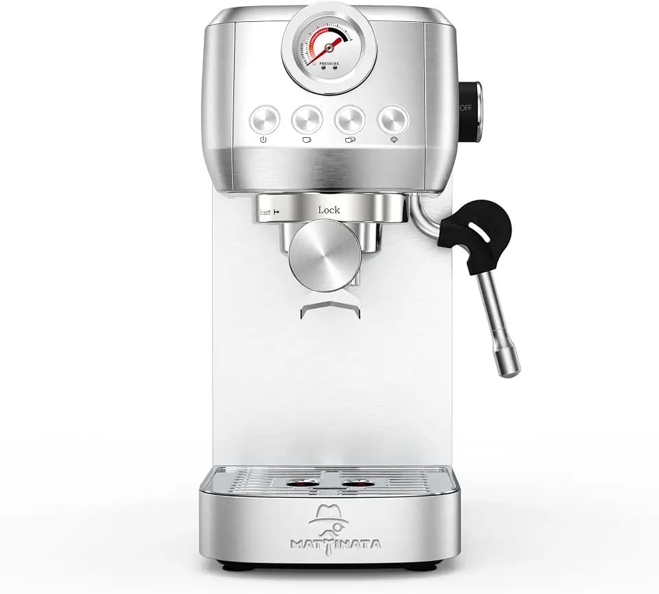 MAttinata 1663L Espresso Machine 20 Bar, 10mm Steam Wand for Milk Frother