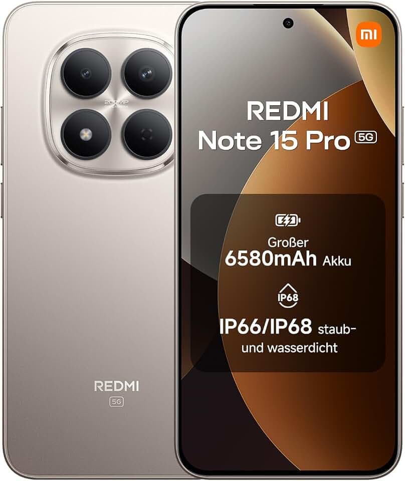 XIAOMI REDMI Note 15 Pro 5G Smartphone 8+256GB, 6580mAh, 200MP, Titanium