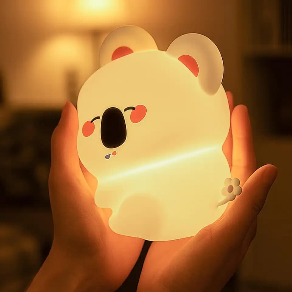 Koala Silicone Night Light, Rechargeable Squishy LED Lamp for Bedroom, Dorm
