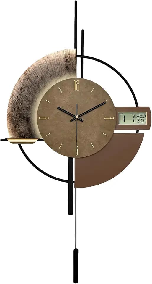Large Wall Clocks Decorative with Temperature Display℃, Silent Unique Wall Clocks for Farmhouse, Office, Living Room, Kitchen, Home, Bathroom & Bedroom Wall Decor