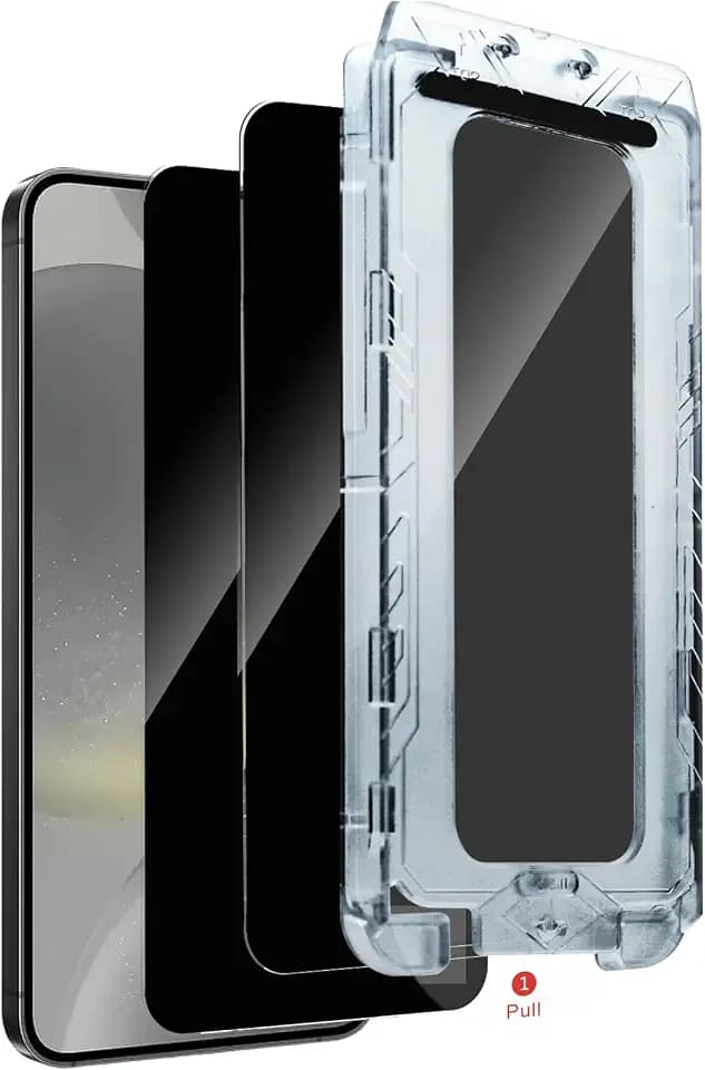 2 Stück Sichtschutzglas für Samsung Galaxy S24 / S25, Vollbildabdeckung, 9H Härte, mit Automatischem Staubentfernungswerkzeug,Hüllenfreundlich
